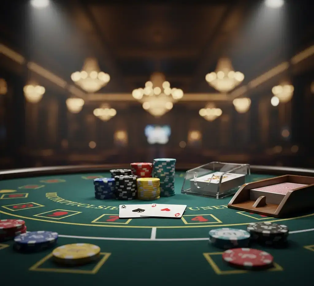 Elegancki stół do ruletki z kulką w ruchu